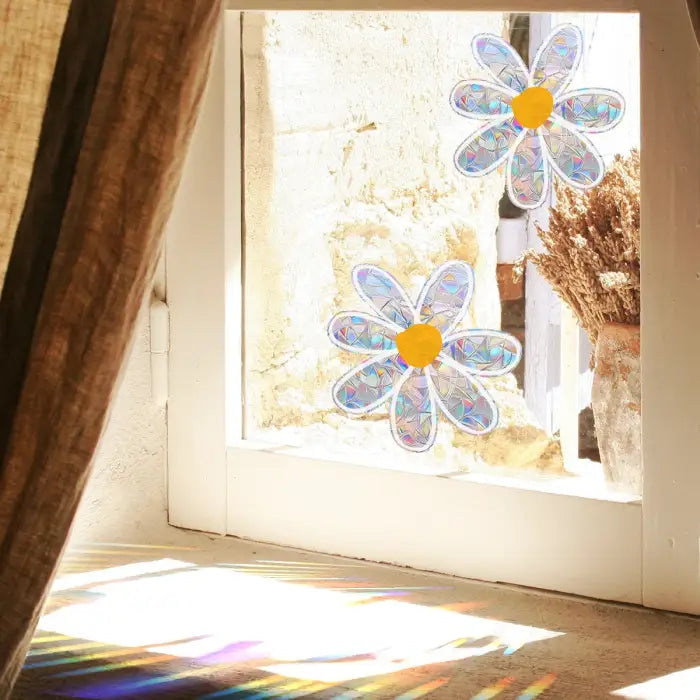 Daisy sun catcher stickers for a bright and playful decor