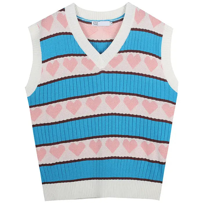 Pastel heart sweater vest for y2k style outfits