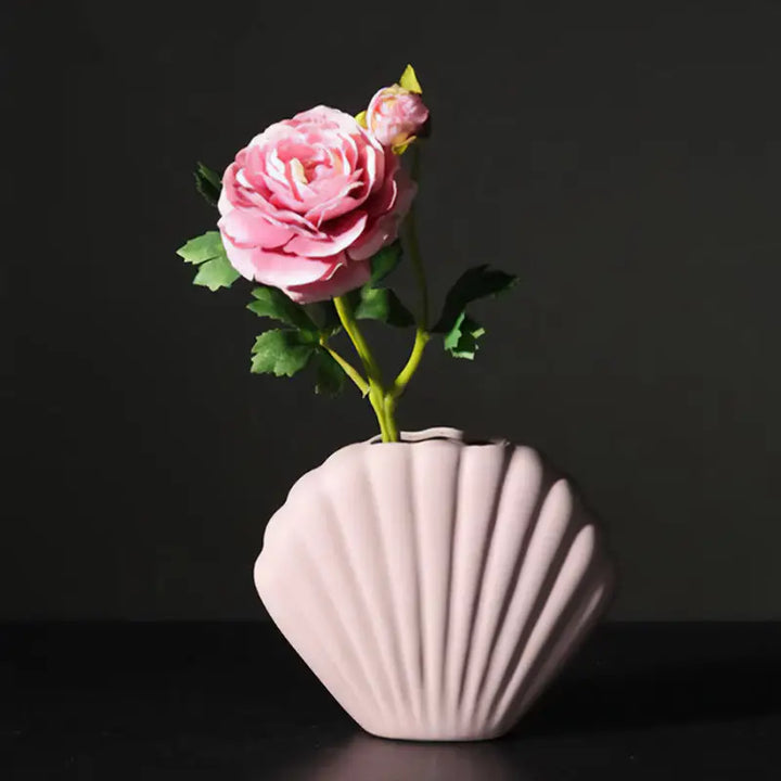 Danish pastel seashell vase for aesthetic room decor