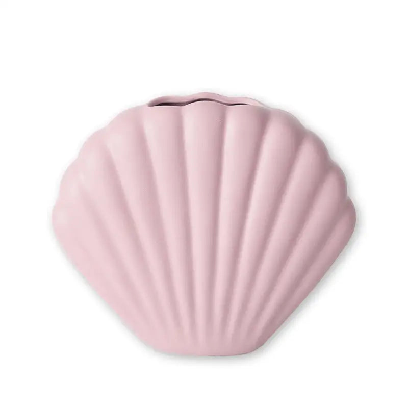 Danish pastel seashell vase for aesthetic room decor - pink