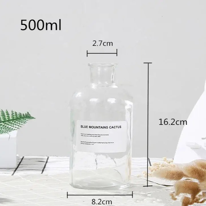 Dark academia flower vase for aesthetic home decor - clear / 500ml / small