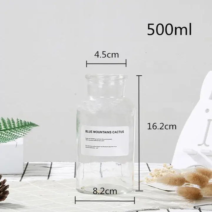 Dark academia flower vase for aesthetic home decor - clear / 500ml / wide