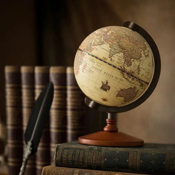 Dark academia world globe for aesthetic room decor