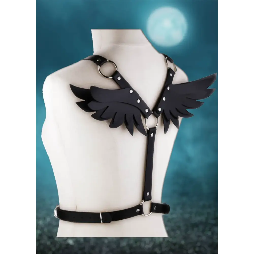 Dark angel wings body harness - black - accessories