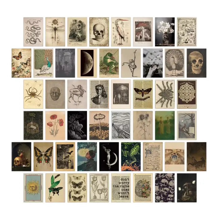 Darkest academia wall collage for aesthetic room decor