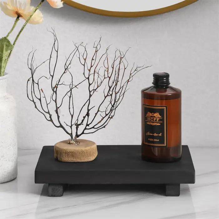 Decorative wooden tray for quirky style and display solutions - black