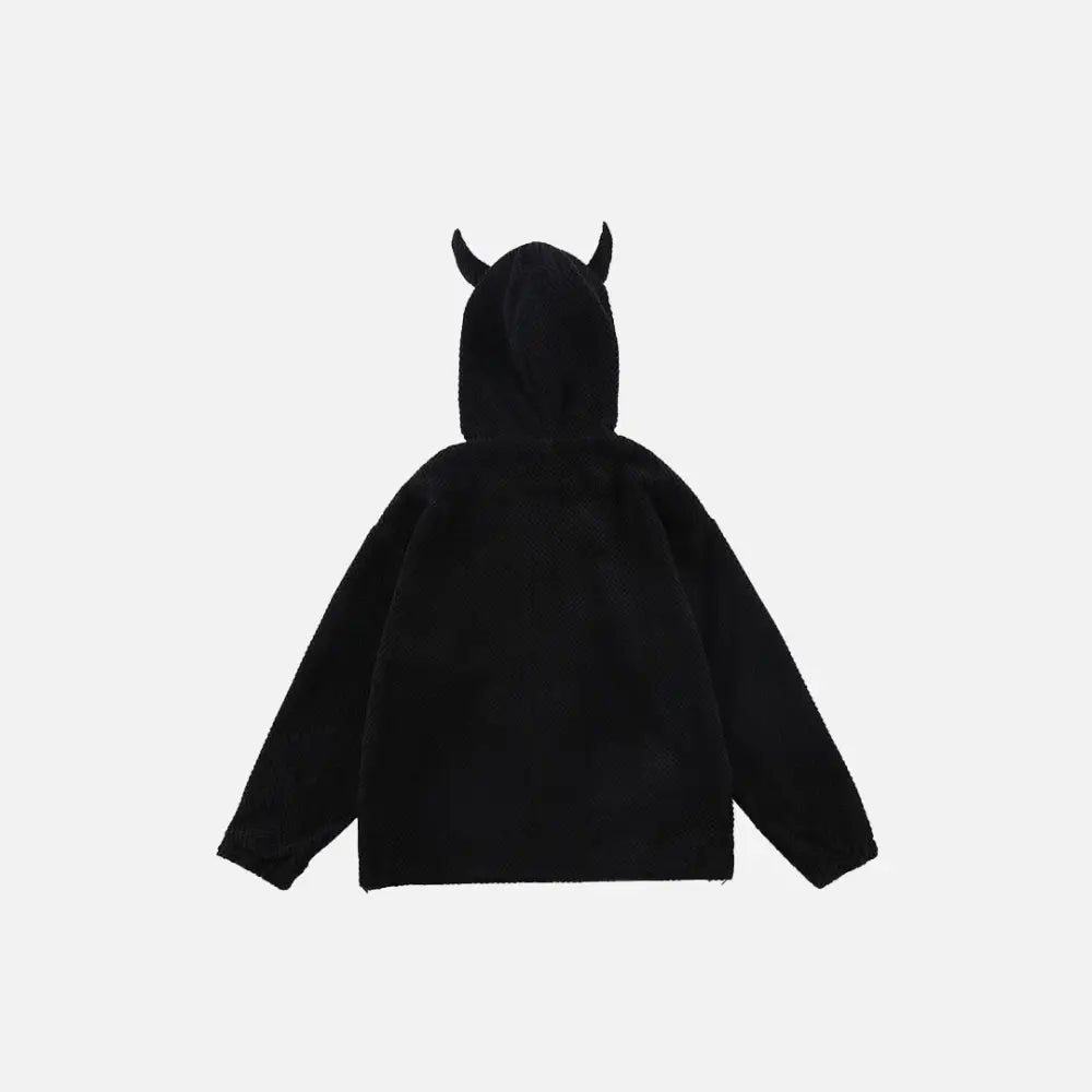 Y2k demon horns hoodies for a bold fashion statement