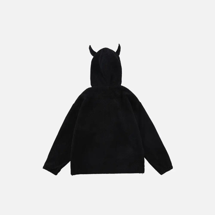 Y2k demon horns hoodies for a bold fashion statement