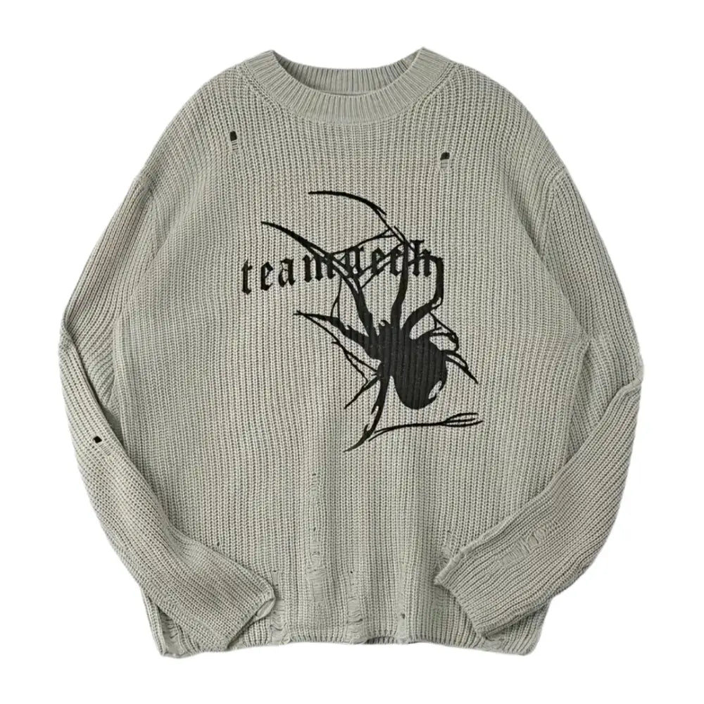 Devil spider 400gsm sweater y2k - hellgrau / s