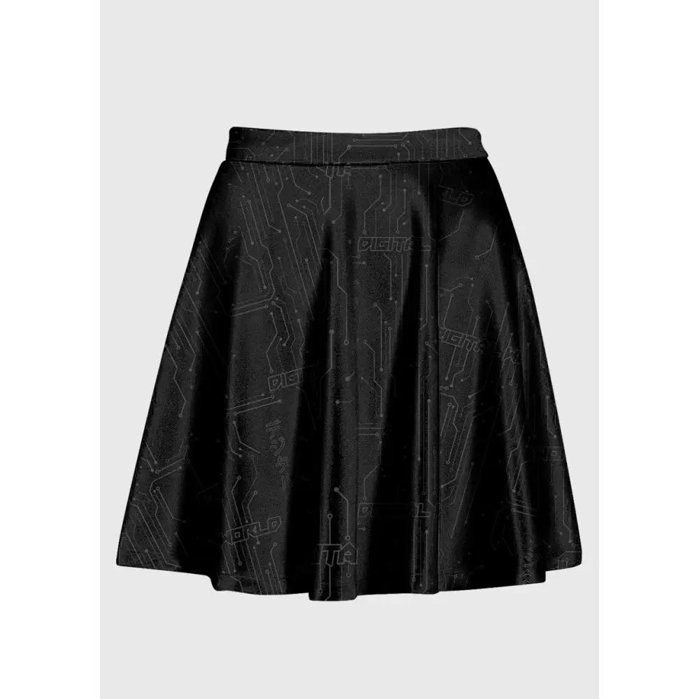 Techno cyber raver high waist skirt for unique festival style - s-l / grey-black - skater