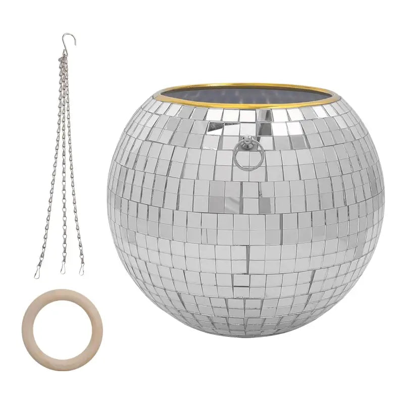 Disco ball plant pot for stylish display and home decor - 10cm