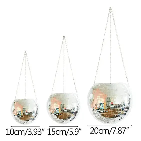 Disco ball plant pot for stylish display and home decor