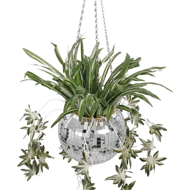 Disco ball plant pot for stylish display and home decor