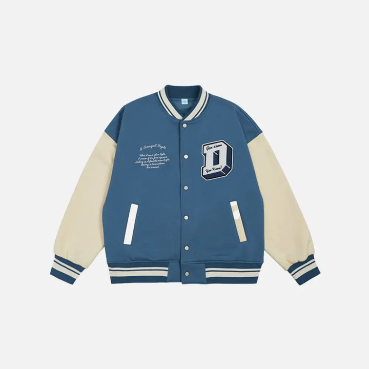 Don’t care varsity jacket y2k - blue / s - varsity jackets