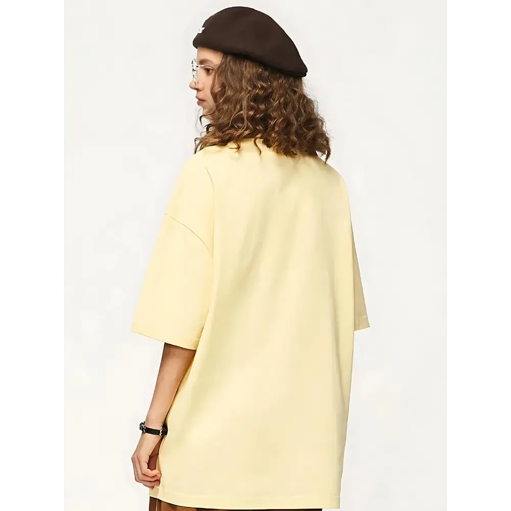 Y2k crew neck tee with puff print detail for casual streetwear