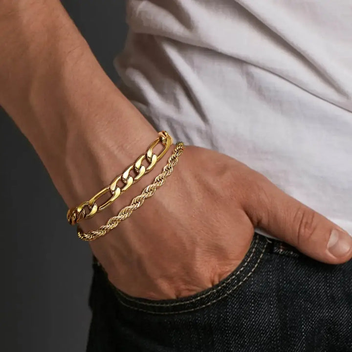 Double twist stainless steel chain bracelet y2k - 1 - bracelets