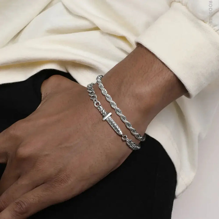 Double twist stainless steel chain bracelet y2k - 10 - bracelets