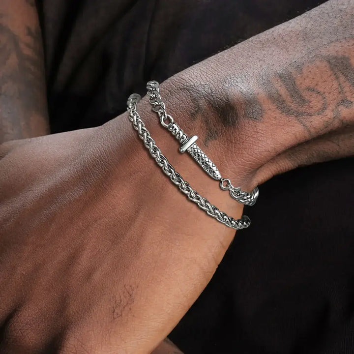 Double twist stainless steel chain bracelet y2k - 11 - bracelets