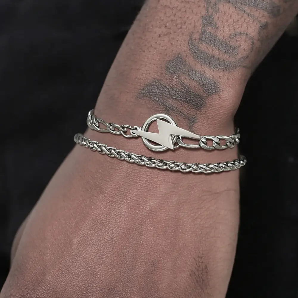 Double twist stainless steel chain bracelet y2k - 12 - bracelets