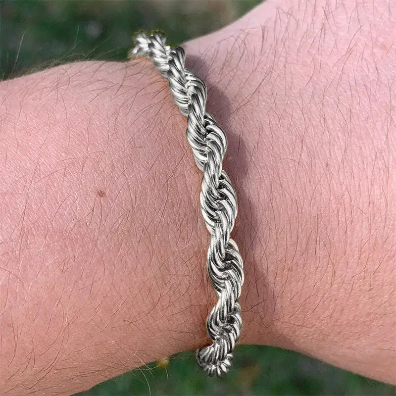Double twist stainless steel chain bracelet y2k - 13 - bracelets
