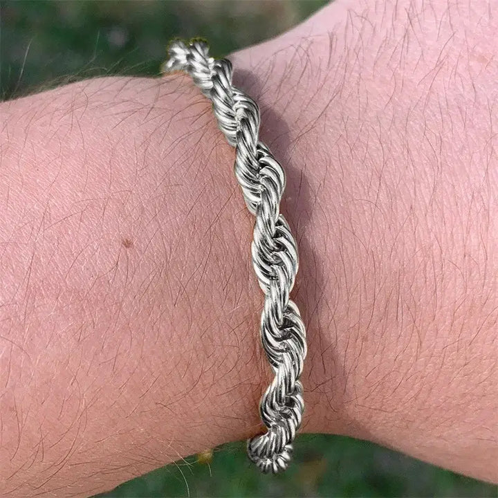 Double twist stainless steel chain bracelet y2k - 13 - bracelets