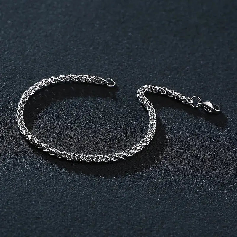Double twist stainless steel chain bracelet y2k - 15 - bracelets