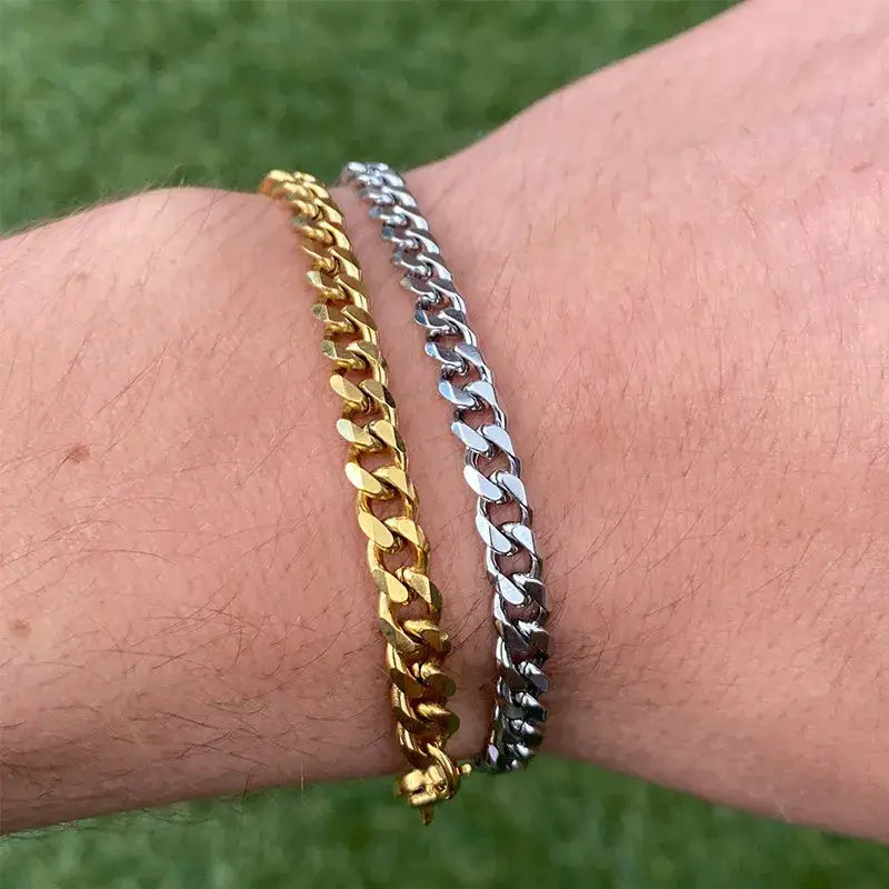 Double twist stainless steel chain bracelet y2k - 3 - bracelets