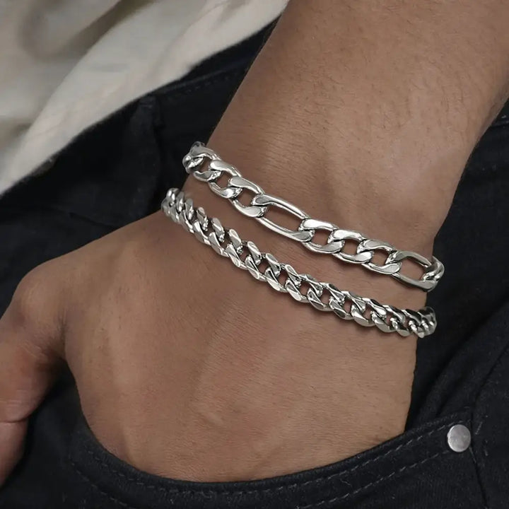 Double twist stainless steel chain bracelet y2k - 5 - bracelets