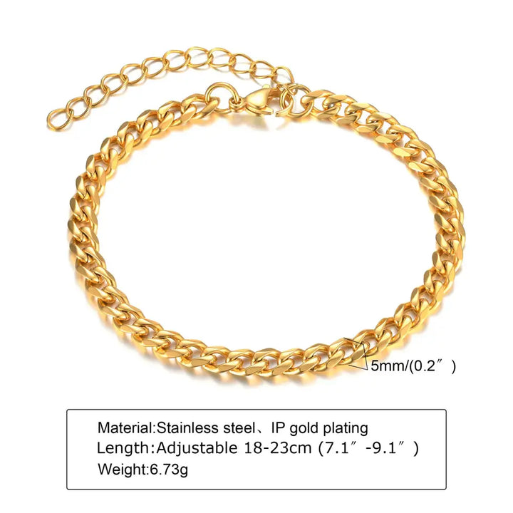 Double twist stainless steel chain bracelet y2k - bracelets