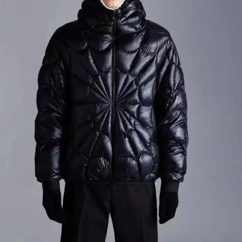 Y2k spider web style coat for men - 1