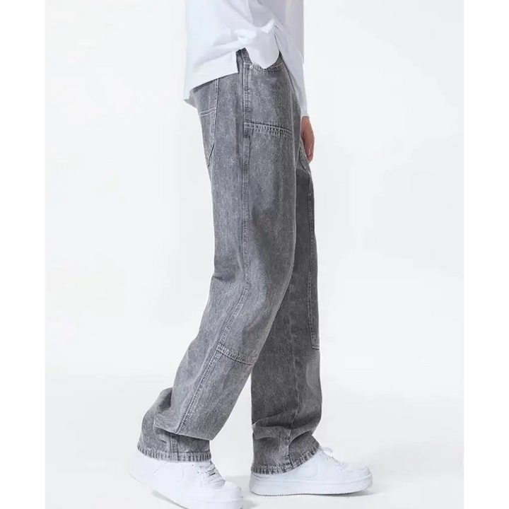 Drawstring belt straight leg jeans for effortless style and comfort