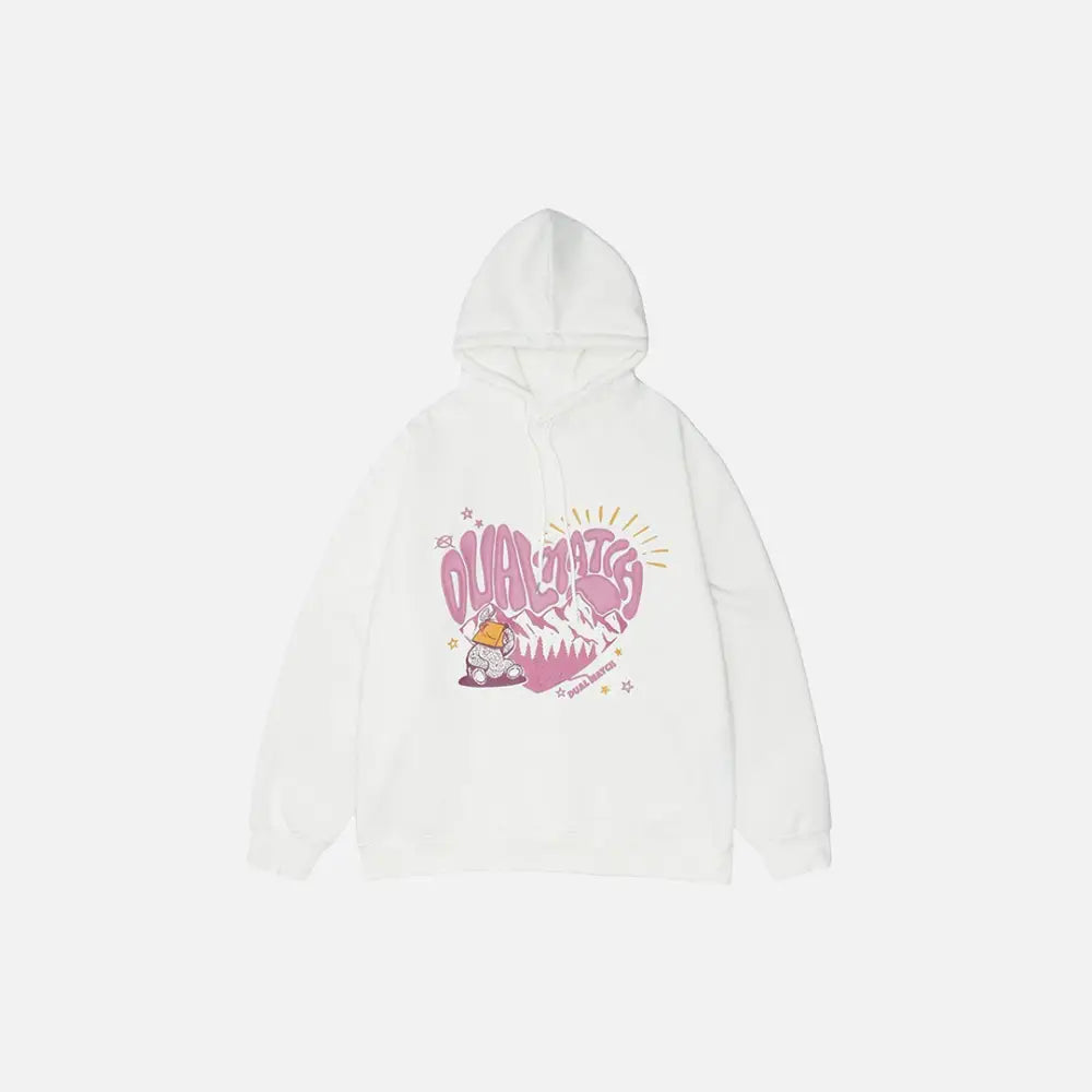 Dual match heart hoodie y2k - white / s - hoodies