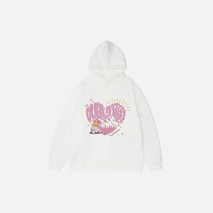Dual match heart hoodie y2k - white / s - hoodies