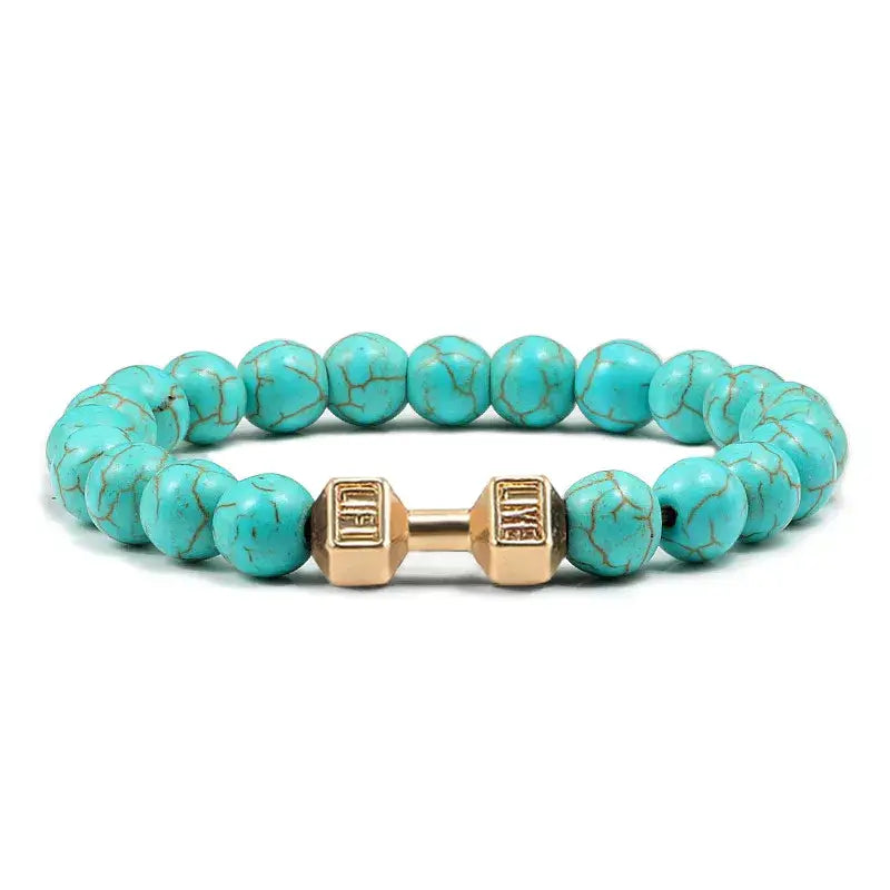 Dumbbell volcanic bracelets y2k - blue gold color