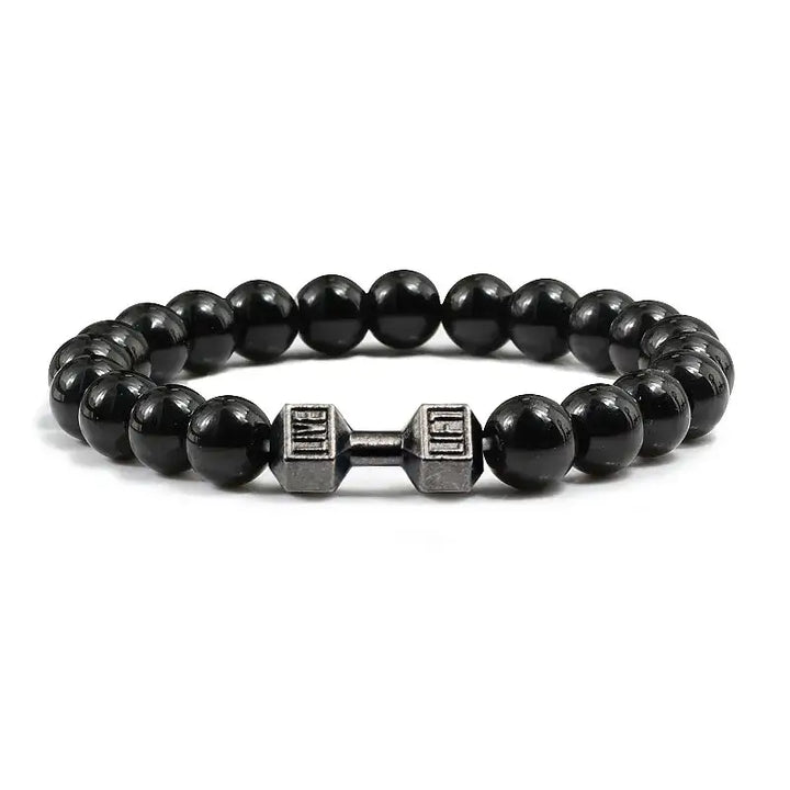 Dumbbell volcanic bracelets y2k - bright black