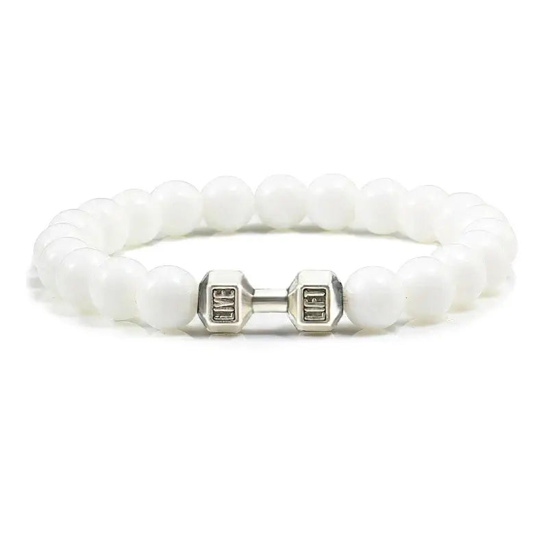 Dumbbell volcanic bracelets y2k - white sliver color