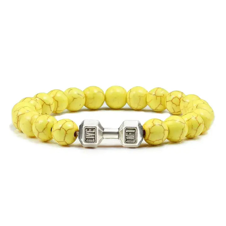 Dumbbell volcanic bracelets y2k - yellow sliver color