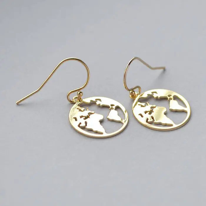 Earth outline earrings - earrings