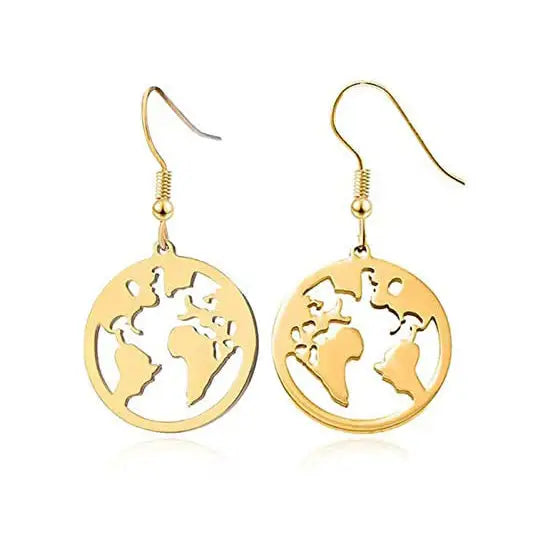 Earth outline earrings - earrings