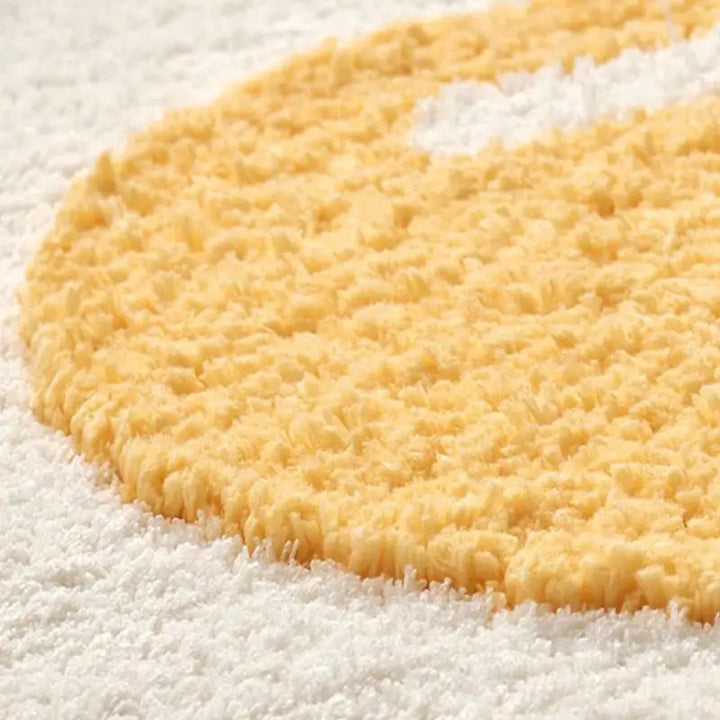 Kawaii egg bathroom rug for aesthetic decor