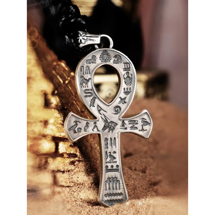 Egyptian anka cross pendant necklace y2k - necklaces