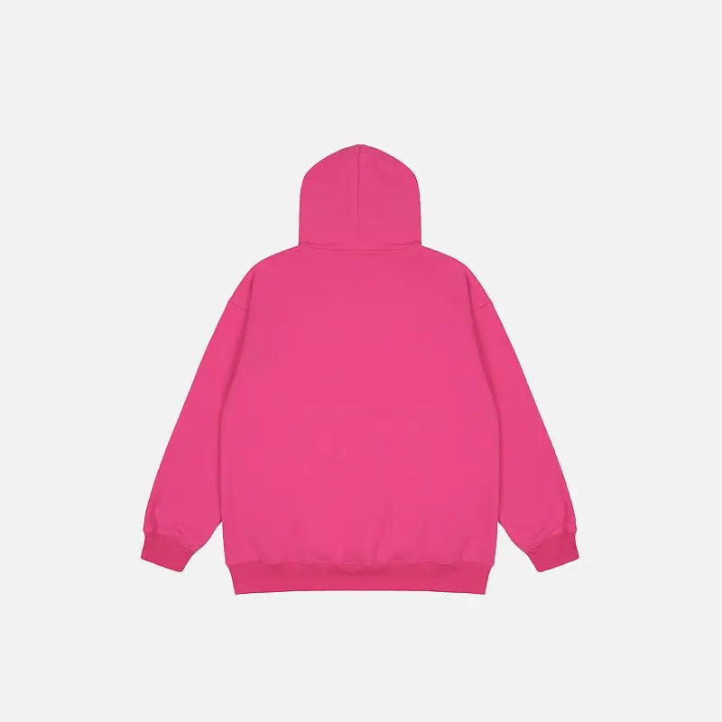 Embroidered heart fleece hoodie y2k - hoodie