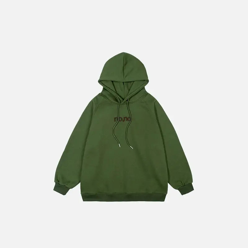 Embroidered letters solid hoodie y2k - green / xs - hoodie
