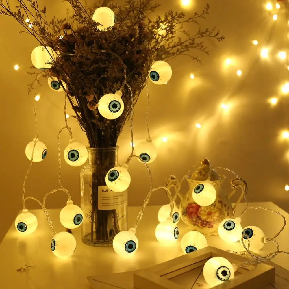 Eye ball string lights for spooky room decor