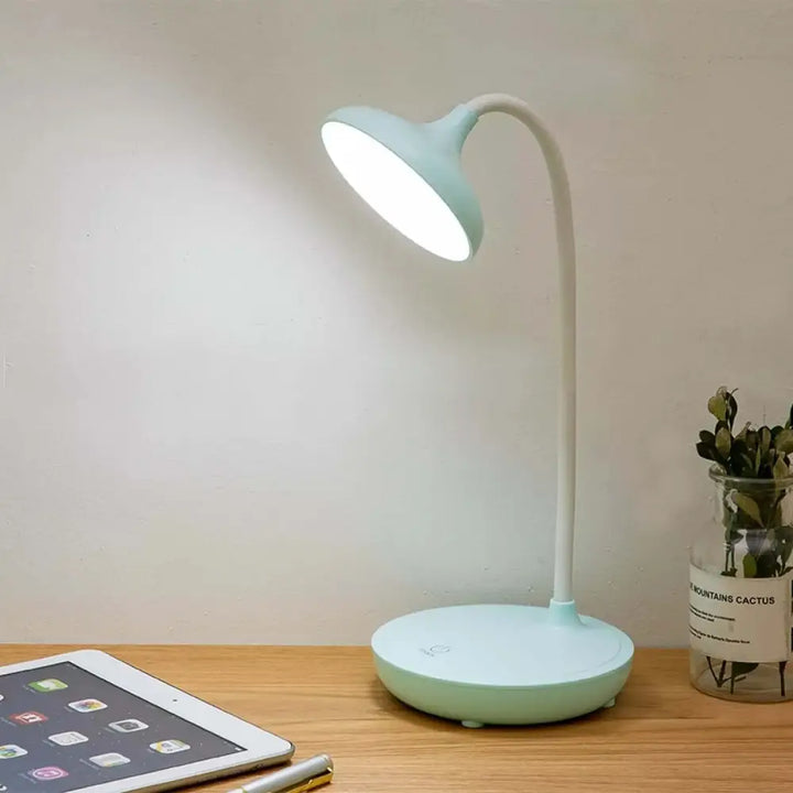 Aesthetic eye protection desk lamp with levels controlled brightness - blue