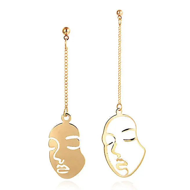 Face outline earrings - earrings