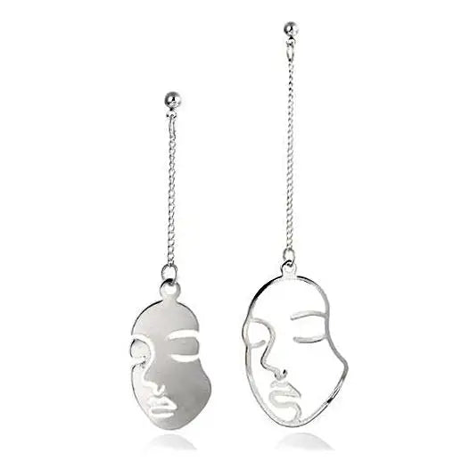 Face outline earrings - earrings