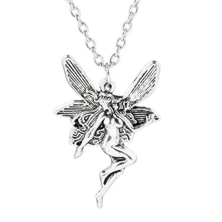 Fairy aesthetic pendant necklace for a unique style - standart / silver