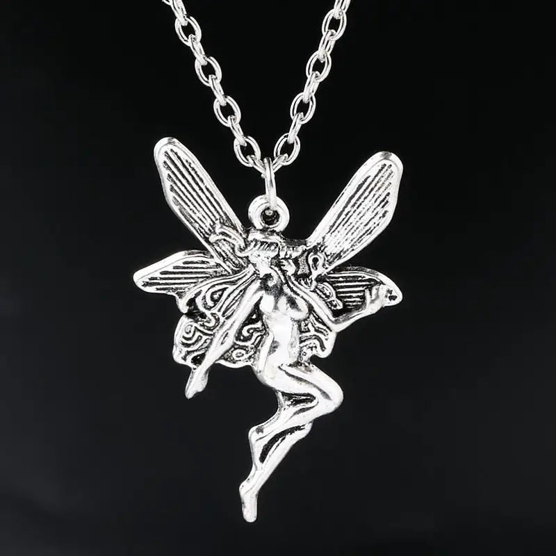 Fairy aesthetic pendant necklace for a unique style - standart / silver