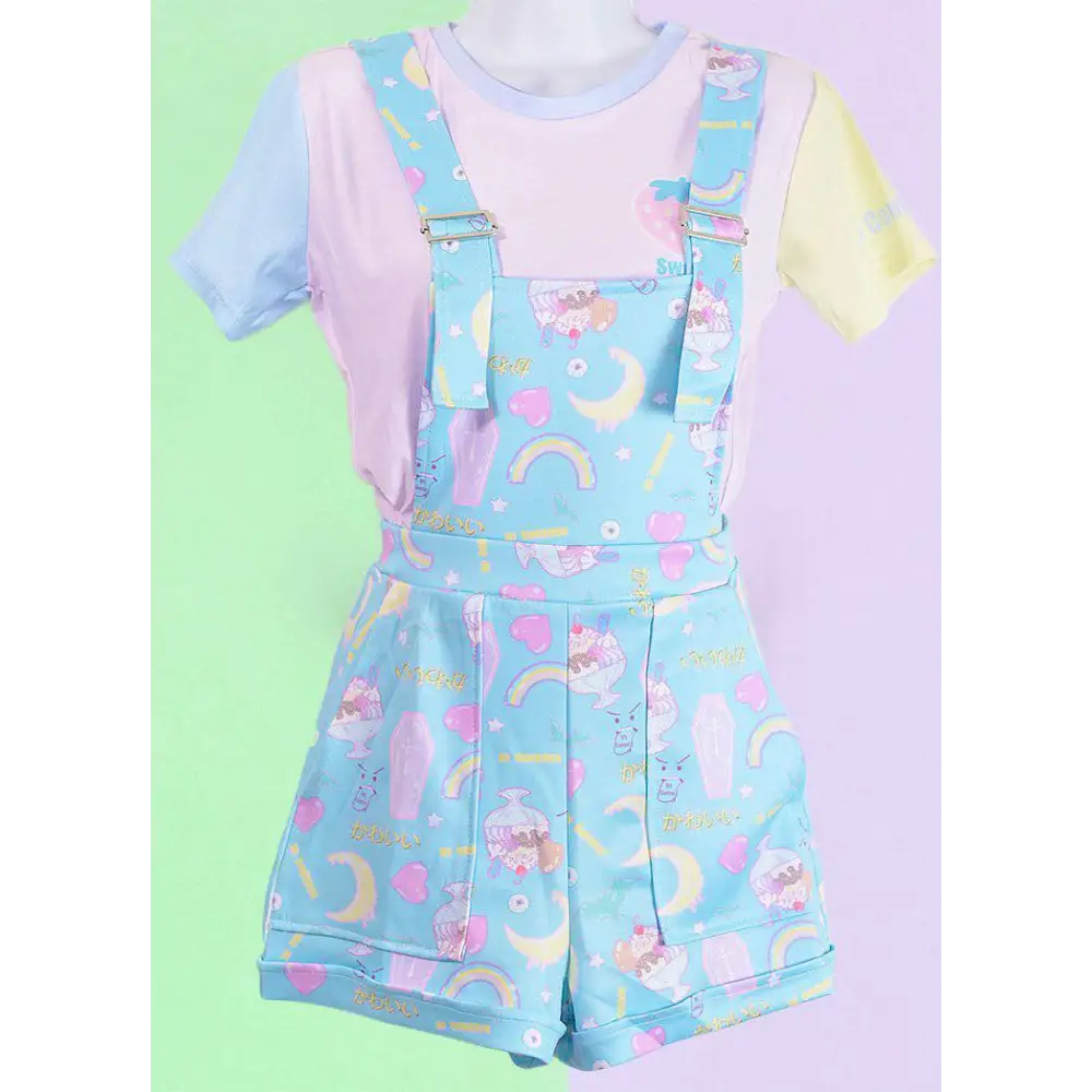 Fairy kei pattern overalls - women overalls